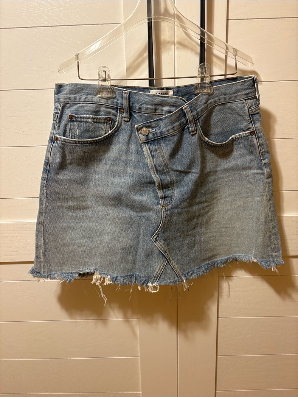 Agolde Light Blue Denim Mini Skirt